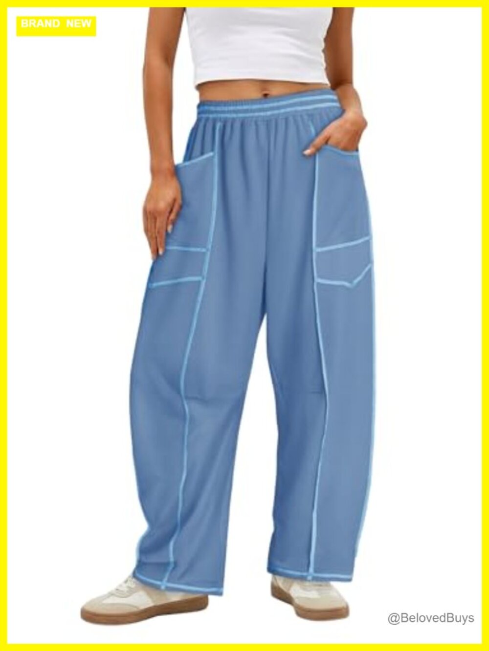 Wide Leg Sweatpants with Pockets Barrel Leg Slouchy Lounge Pants